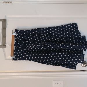 Anthropologie Porridge Tandy Navy Polka Dot Skirt